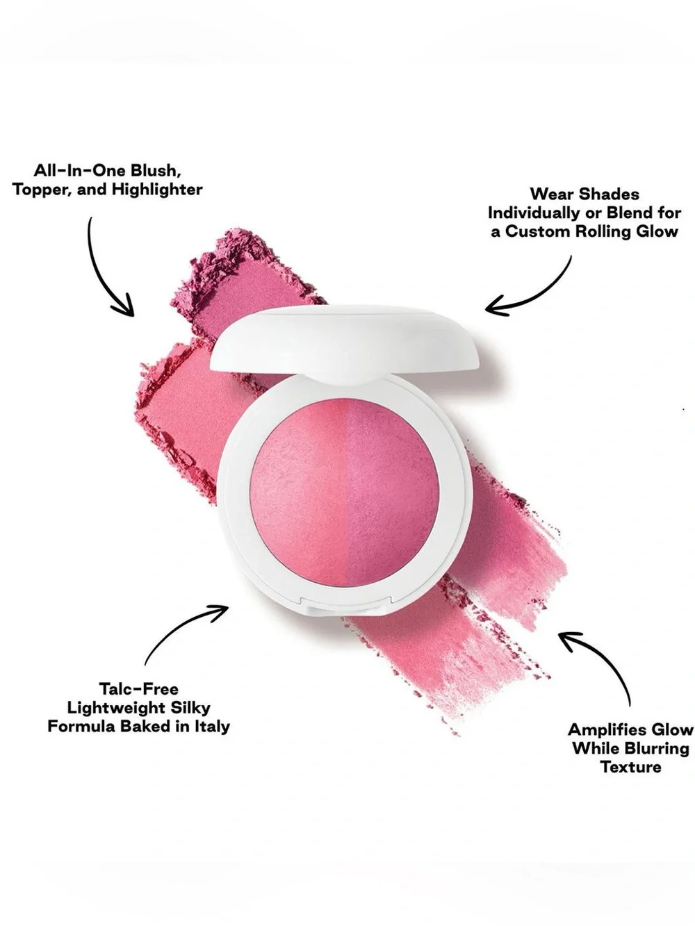DIBS NIB Duet Baked Blush Duo VIP Pink (electric pink/violet fuschia) $30 Retail